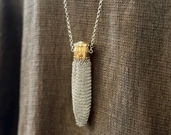 Handgefertigte 1920er Jahre Art Deco Vintage Style Metall Geldbörse Halskette