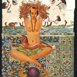 She Who Sees: 11”x14” Fine Art Print-Papier Collage/ Mystische Kunst/ Surreale Kunst/ Weiblich Kunst/ Sinnliche Kunst