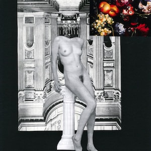 Untitled: 11”x14” Fine Art Print-Surreal Paper Collage Art/ Divine Femme Art/ Figure Art/ Sensual Art/