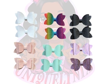 Matte/Solid faux leather pigtails