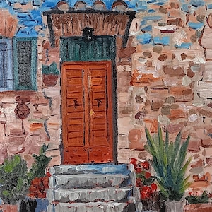 THE BROWN DOOR    Original Oil Painting  11 X 14 on canvas panel