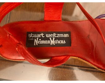 Vintage Stuart Weitzman Neiman Marcus Leather Sandals Womens 7 Slingback