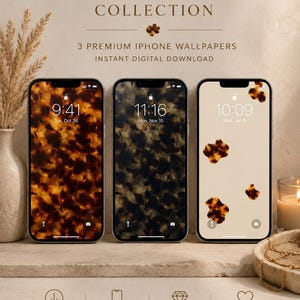 Sköldpaddsskal iPhone-bakgrunder | Lyxig neutral låsskärm (digital nedladdning)