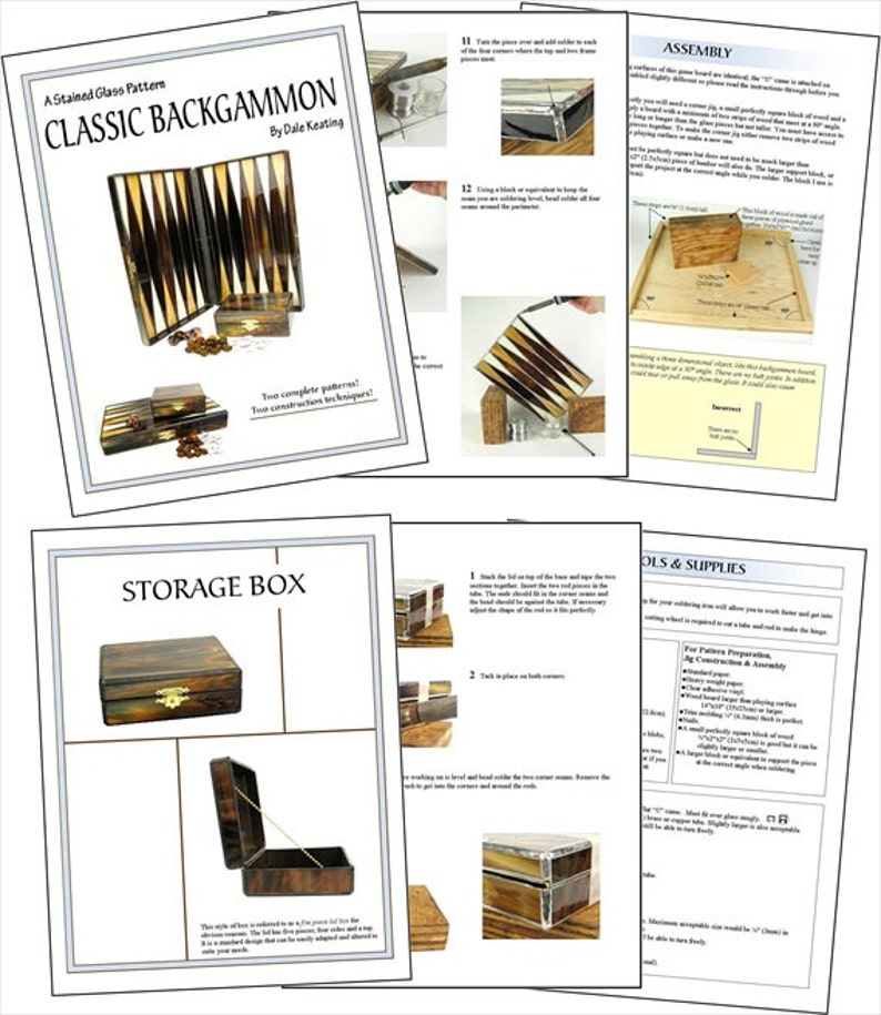 Stained Glass PDF E-pattern Tutorial, Classic Backgammon, Digital ...