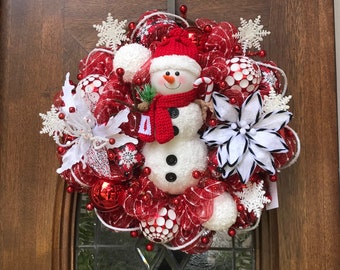 Cute Snowman Whimsical Wreath
