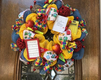 Back to School Teachers Wreath