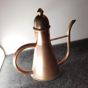 Copper Stove Top Tea Kettle Pot w/ Hinged Lid, Long Spout, Handle, 1pc
