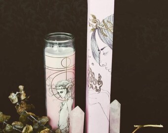 HESTIA inspired wand matches and gold treated votive candle set