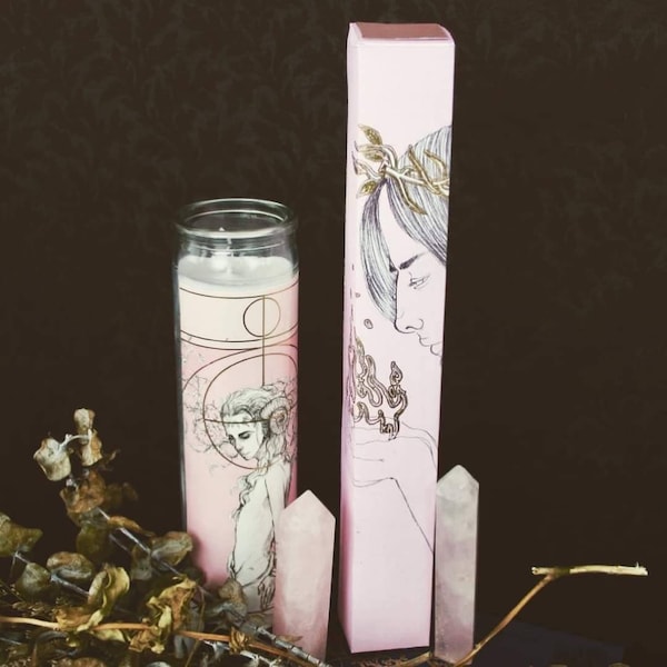 HESTIA inspired wand matches and gold treated votive candle set