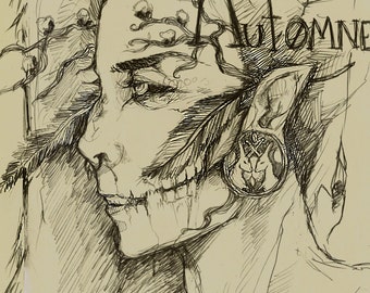 Automne season sketch fine art print