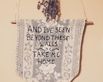 Handmade Lace Pennants wall decor relatable quotes customizable home decor