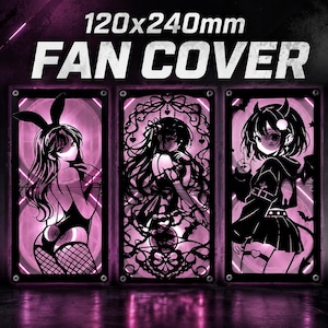 Anime PC-fläktgrill anpassat fodral 240 mm