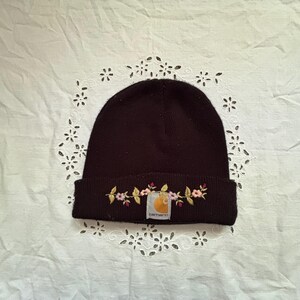 Carhartt Beanie Womens Black Floral Embroidered Watch Hat SIZE OS Carhartt® Watch Cap 2.0 Embroidery Beanie – Mato & Hash main image 4