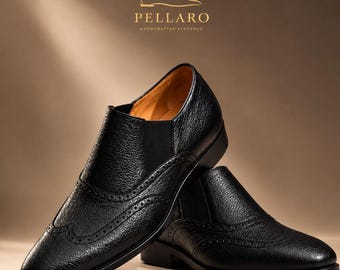 Handgefertigte Herren-Slipper aus strukturiertem Leder | Kostenloser Expressversand