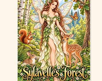 Woodland Fairy Coloring Book for Adults, 44 Printable Pages, Sylavelle’s Forest PDF Download