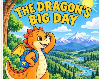The Dragon's Big Day - Printable Dragon Coloring and Activity Book PDF for Kids, Instant Download