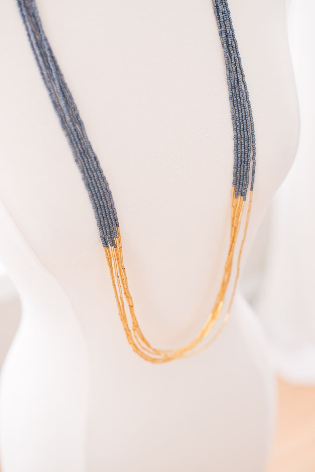 Seed Bead Necklace, Multi Strand, Glass Seed Beads, Gunmetal Beads ...