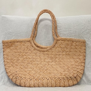 Handwoven Leather Tote Bag, Artisan Woven Purse, Natural Leather Basket Bag, Large Summer Tote, Custom Color Handbag