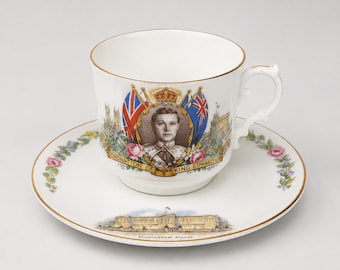 Vintage Aynsley King Edward VIII Coronation Cup and Buckingham Palace Saucer