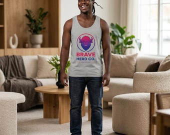 Fitted Bisexual Pride Bison Tank Top Bi Flag LGBTQ Unisex Apparel Brave Herd Co