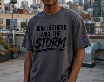 Brave Herd Co. "Join the Herd, Face the Storm" Oversized Tee