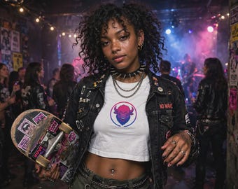 Bisexual Pride Baby Tee | Fitted Crop Top | Bi Flag Bison Shirt