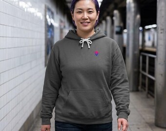 Bisexual Pride Bison Hoodie | Cozy LGBTQ+ Sweatshirt, Bi Flag Colors