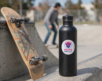 Bisexual Pride Bison Sticker | Waterproof Vinyl Round Decal (3")