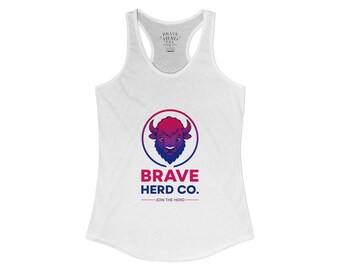 Bisexual Pride Bison Racerback Top | Brave Herd Co. LGBTQ+ Apparel