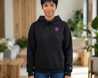 Bisexual Pride Bison Hoodie | Champion Fleece Sweatshirt | Bi Flag Colors