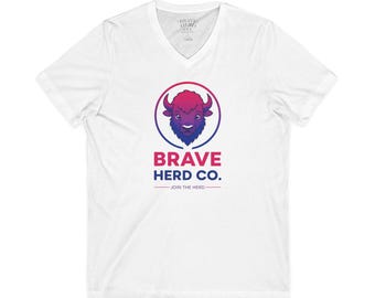 Brave Herd Co. Bison Logo Tee | V-neck Shirt