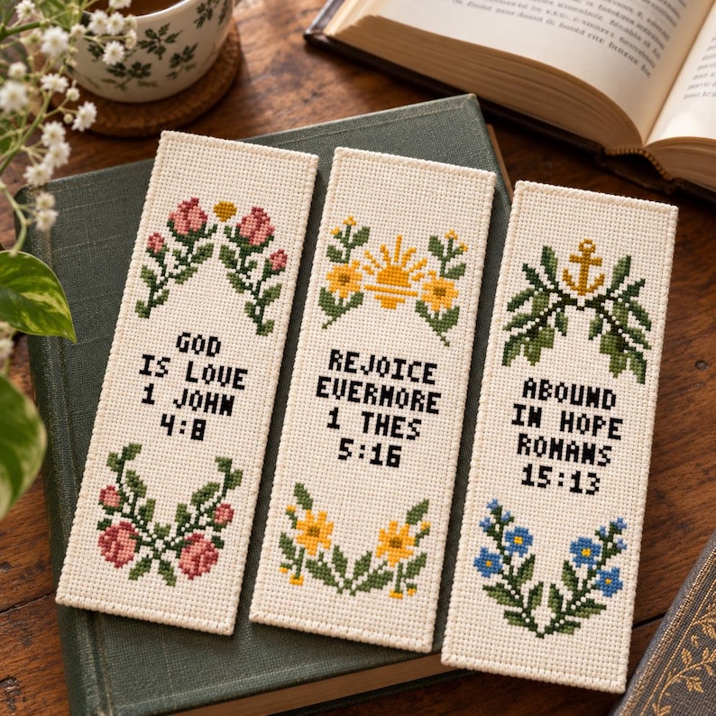 6 Bible Verse Bookmark Cross Stitch Patterns, PDF Bundle - Etsy