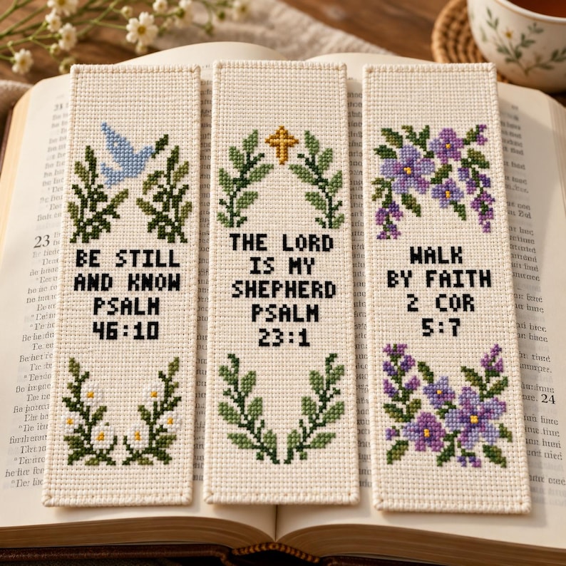 6 Bible Verse Bookmark Cross Stitch Patterns, PDF Bundle - Etsy