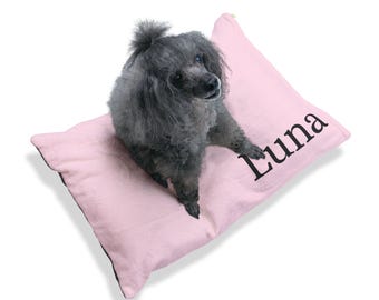 Cama personalizada para cães com nome, cama personalizada para gatos, cama rosa bebê para animais de estimação, capa removível e lavável, presente personalizado com nome para animais de estimação, tamanhos pequeno, médio e grande.