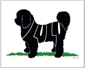 Personalized Shih Tzu Short Hair 7" x 58"  (or larger) Shih Tzu, Shih Tzu Portrait, Shih Tzu Illustration, Shih Tzu Drawing, Silhouette