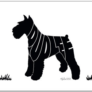 Schnauzer 7&quot; x 5&quot; (or larger) Custom Schnauzer Gift, Personalized Schnauzer, Schnauzer Print, Schnauzer Portrait, Dog Silhouette