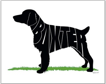 Brittany Spaniel 7" x 7" (or larger) Custom Gift, Personalized Brittany Spaniel Portrait, Dog Portrait