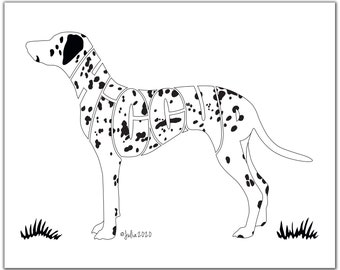 Personalized Dalmatian Silhouette 7" x 5" (or larger) Custom Gift Dalmatian, Dalmatian Portrait, Personalized Pet Gift