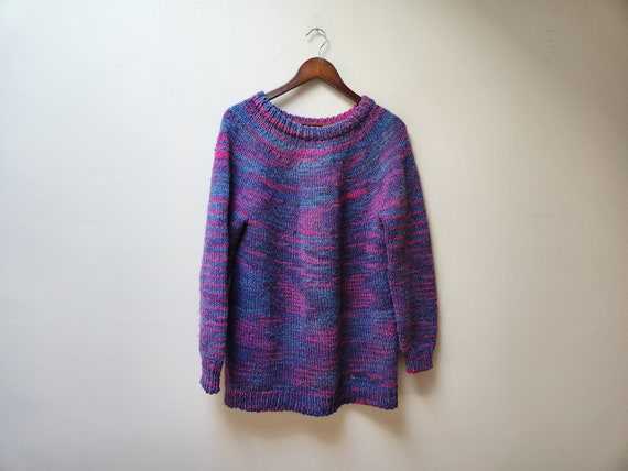 Handmade purple knit sweater - image 1