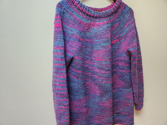 Handmade purple knit sweater - image 4