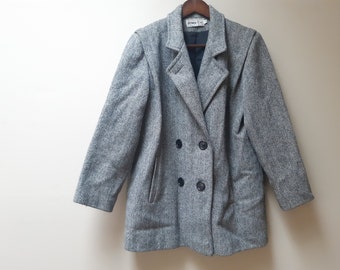 wool herringbone vintage coat jacket