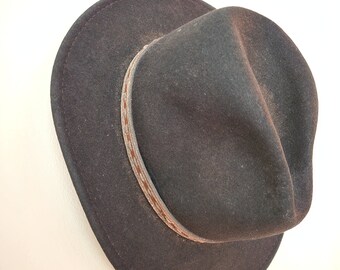 Vintage black wool western hat