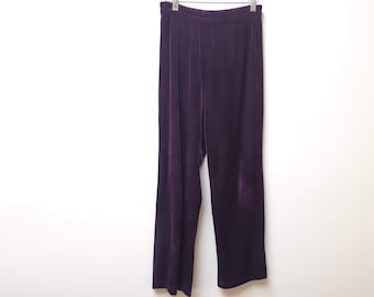 vintage velvet purple high waist pants