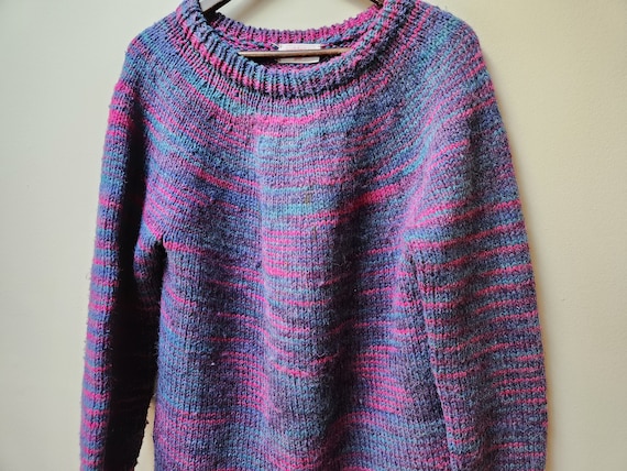 Handmade purple knit sweater - image 5