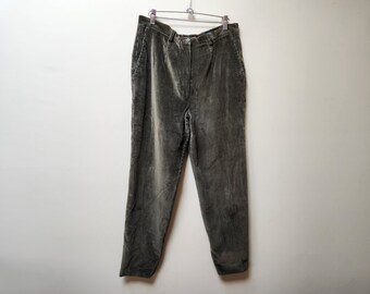 Vintage olive green corduroy high waist pants