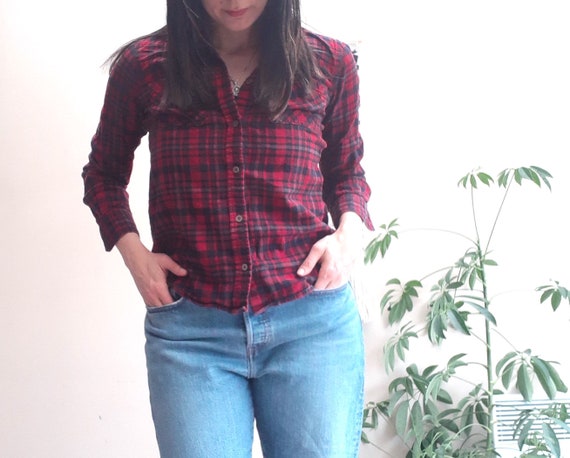 Red Flannel Plaid Shirt | Cotton | Beaver Canoe |