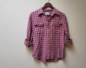 Vintage red plaid print shirt