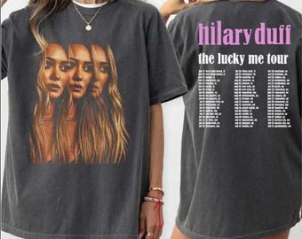 Hilary Duff Lucky Me Tour 2026 Shirt, Vintage Hilary Duff Graphic Tee, Pop Music Fan T-Shirt, Retro Concert Tour Shirt, lizzie mcguire tee