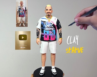 Personalized Gift for Him | Custom Male Figurine From Photo, Handmade Polymer Clay Statue, Portrait Sculpture, Unique Artwork