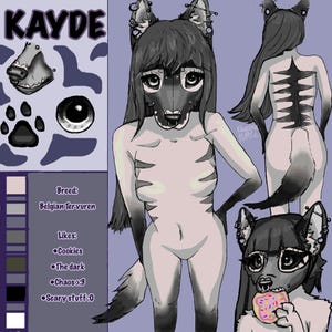 Aangepaste OC (Original Character) Referentieblad voor je personage (sona) / D&D-illustratie / Pas je eigen personageblad aan